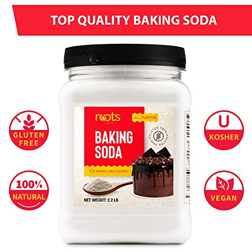 Roots Circle Baking Soda | Bulk Pack 1 [35.2Oz] Airtight Container | Gluten-Free All-Purpose Sodium Bicarbonate For Cooking & Baking|All-Natural Cleaning Agent & Deodorizer For Fridge, Carpet, Laundry #TOP1