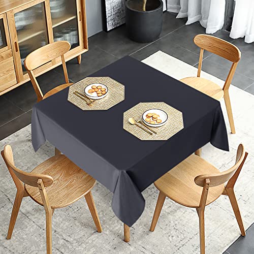 Image of sancua 2 Pack Dark Grey Tablecloth 54 x 54 Inch, Stain and Wrinkle Resistant Square Table Cloth - Washable Polyester Table Cover for Dining Tables, Buffet Parties and Camping