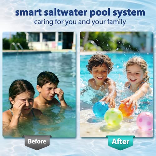 Salt Pool Generator System up to 25000 Gallons(3-Year Warranty), Saltwater Pool System with APP Control, Pool Salt Generator with Digital Display for Inground Pools, Salt Cell for Pools