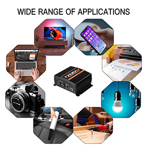 Tvnikd 1500Watt Inverter Power Inverters 12V To 110V Inverter Car Power Inverter For Truck Semi Truck Vehicles Camping Power Converter With Lcd Display #TOP6