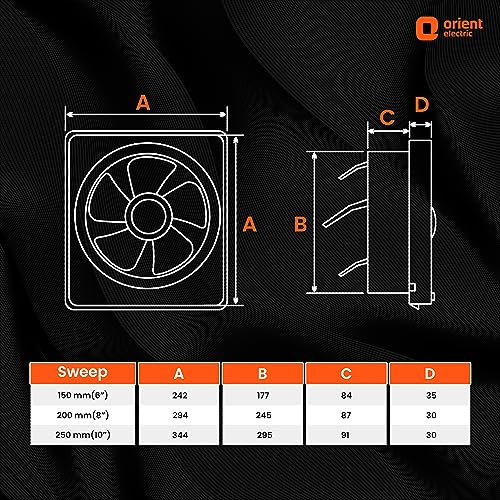 Image of Orient Electric Ventilator DX 200mm Exhaust Fan for Kitchen & Bathroom | High Speed Ventilation Fan | Copper Motor, Aerodynamic Blades, Louver Shutters | 2 years Warranty by Orient | Ivory