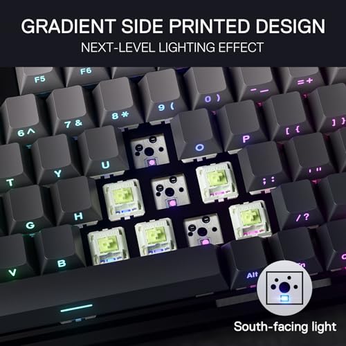 Image of Redragon K673 GB 75% Wireless Gasket RGB Gaming Keyboard, 3-Modes 81 Keys PBT Compact Mechanical Keyboard w /Hot-Swap Socket, Dedicated Knob Control & 5-Layer Noise Dampening, Custom Linear Switch