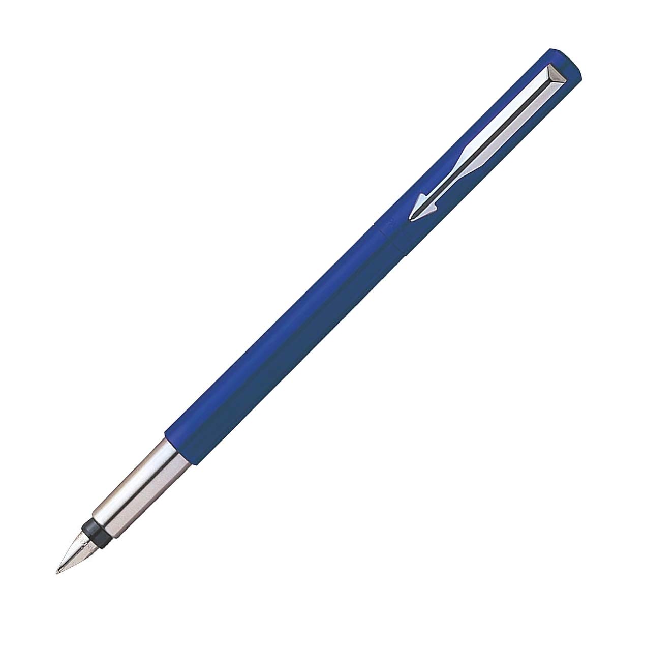 Parker S0282510 Vector Fountain Pen, Fine Nib, Gift Box - Blue with Stainless Steel Trim