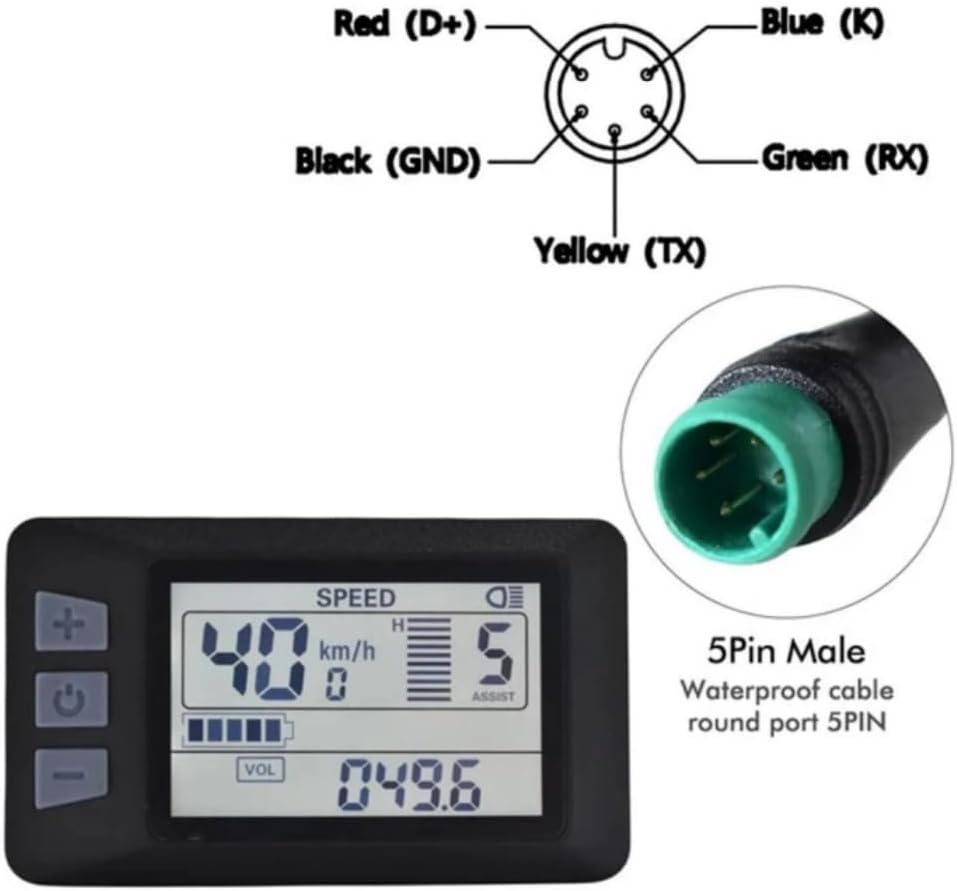 LCD-P3H Electric Bicycle LCD Display Meter Ebike Computer Waterproof 5-pin Plug Connector 48V Ebike Control Panel 2Hao Protocol