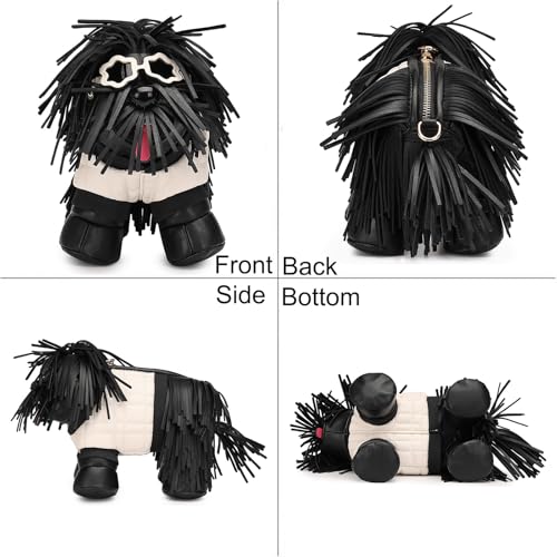 Image of Women PU Leather Unique Novelty Dog Shaped Crossbody Shoulder Bag Handbag Purse