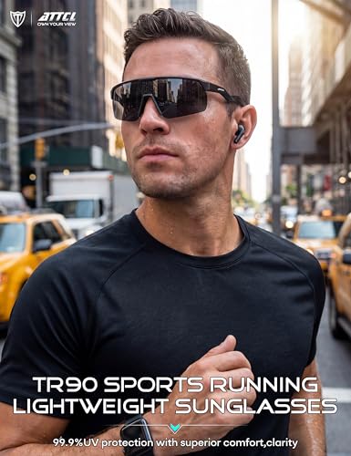 Image of ATTCL Sports Sunglasses for Men Women: UV400 Protection Running Sunglasses Wrap Around Glasses for Cycling Baseball Fishing