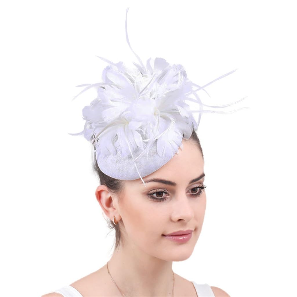 Fascinator Chapeaux de Cérémonie Haut de Gamme en Plume