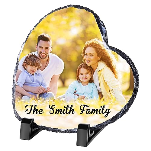 WACAR Ardoise personnalisée en forme de cœur - Cadeau commémoratif personnalisé pour un anniversaire de mariage, Noël, un mariage, la Saint-Valentin, la fête des...