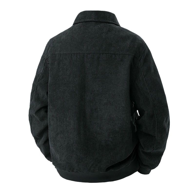 Chaqueta de pana para hombre de mediana edad abrigo forrado para trabajo de invierno 4