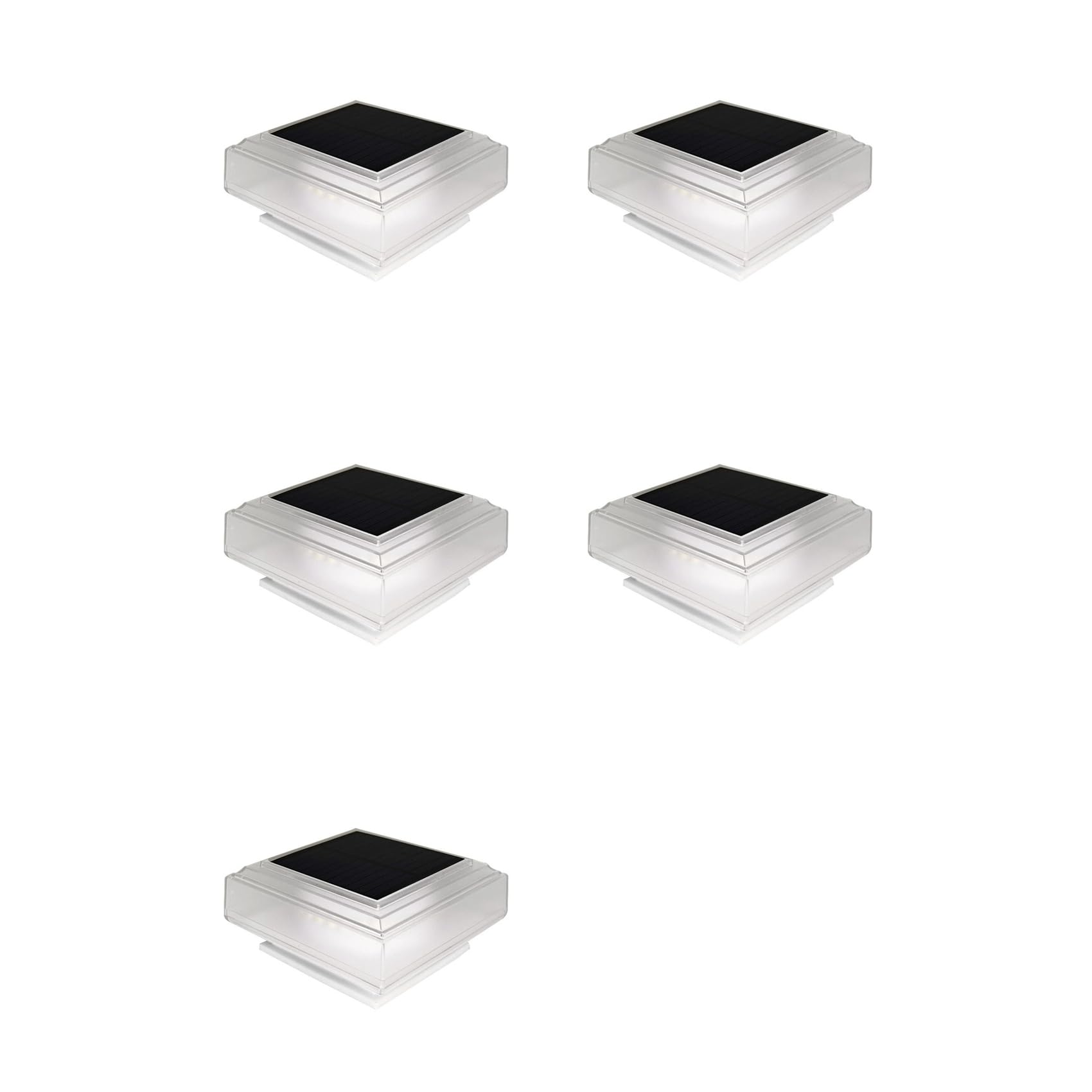 Vjsujehgy 5X Solar Post Cap Lights Outdoor Deck Fence Post Lights Solar Powered Waterproof Fence Post Lights