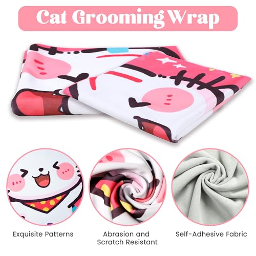 Image of 21.7 inch Cat Wrap for Cutting Nails, Cat Restraint for Nail Clipping, Cat Swaddle Wrap for Kittens, Cat Burrito Wrap Can Be Applied to Cat Nail Trimming, Large, Within 6lbs