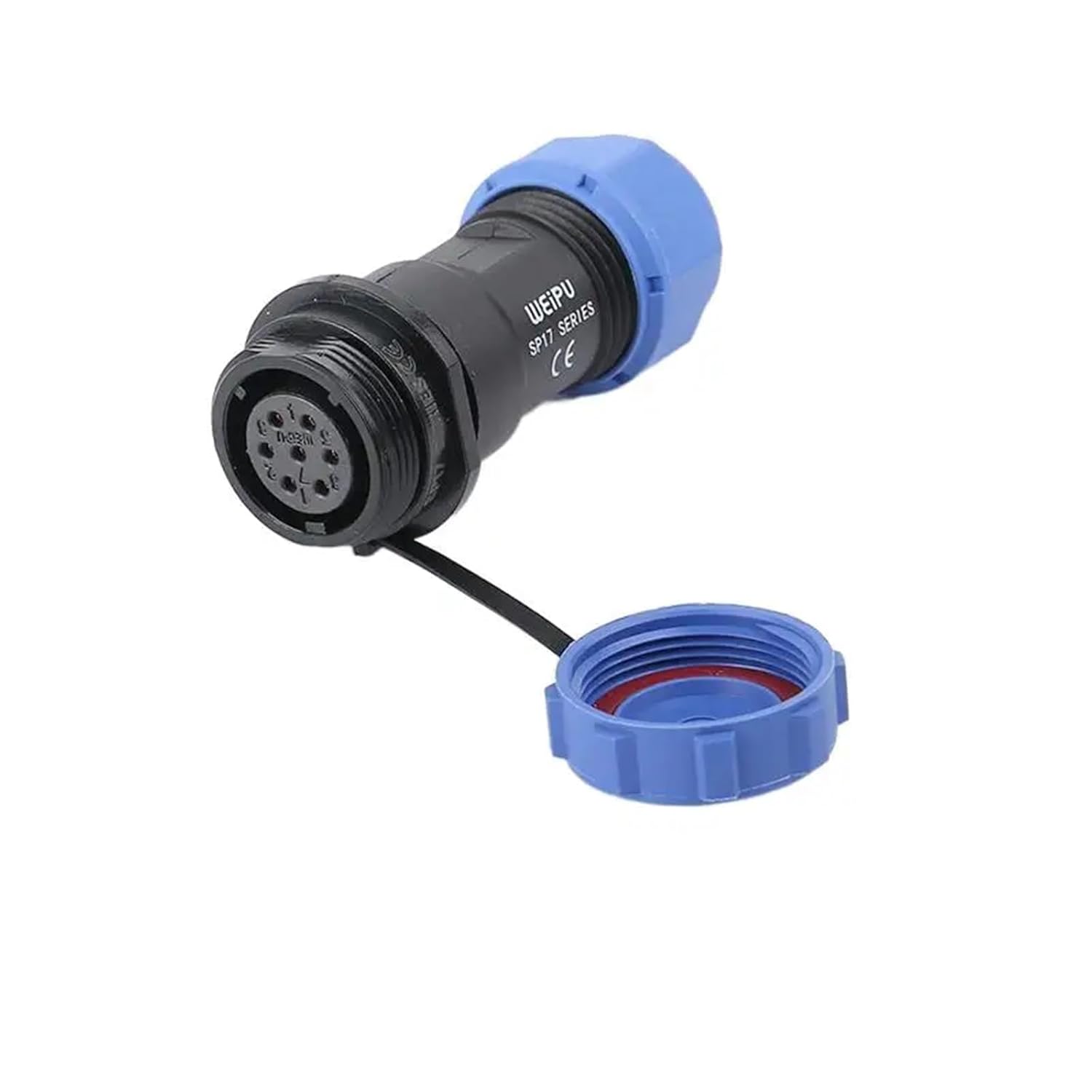 SP17 SP1710/P SP1711/S Thread Lock IP68 Waterproof Adapter Electrical Connector 2 3 4 5 7 9 10Pin 10A Panel Mount(SP1711 Female Socket,4pin)