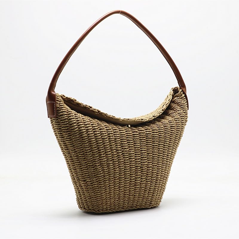 Bolsa de paja bohemia cómoda y ligera tejida a ganchillo 3