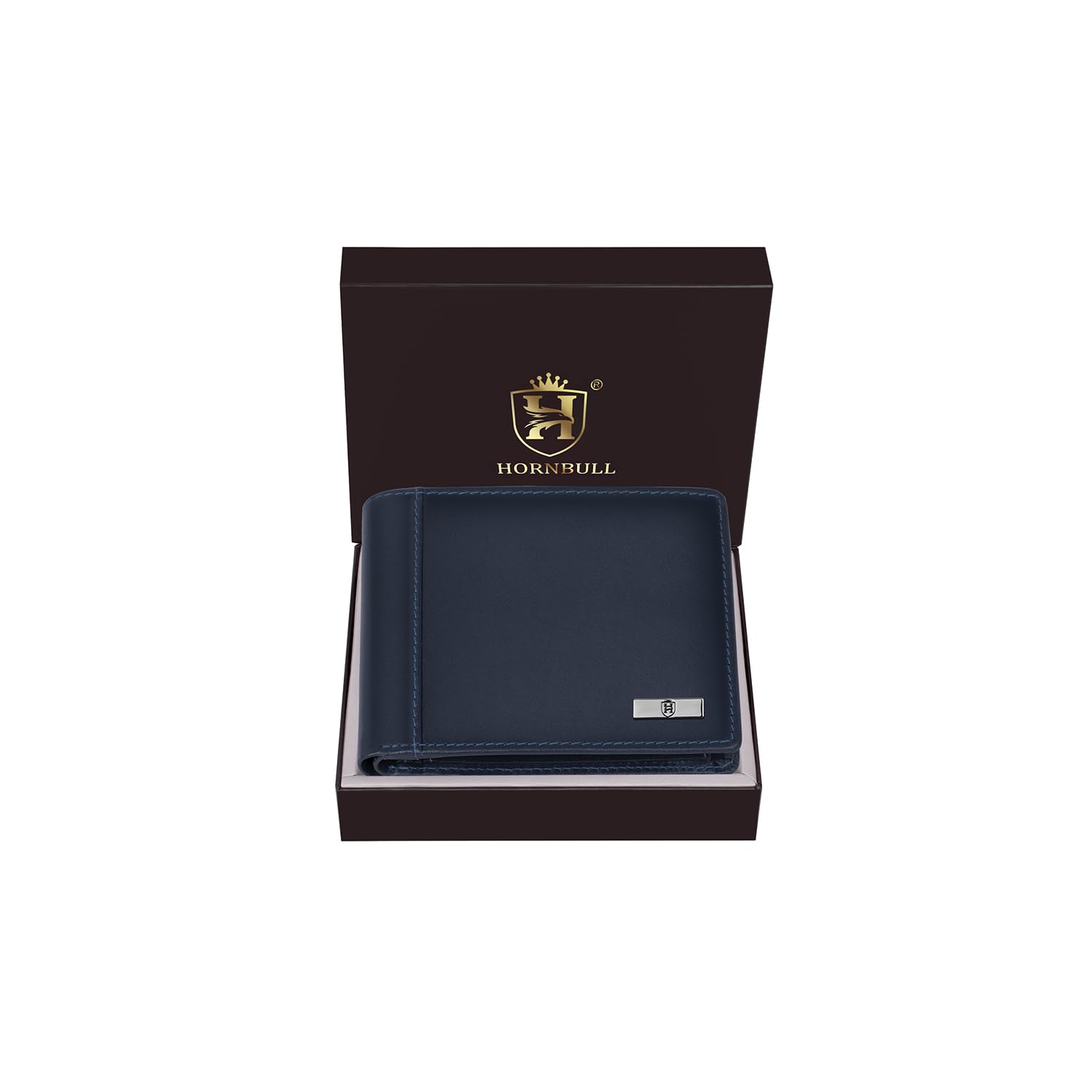 HORNBULL Cherry Blue Leather Wallet for Men | Genuine Leather Wallet with RFID Blocking | Purse for Men