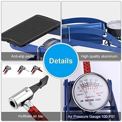 Image of Drumstone (𝟏𝟓 𝐘𝐞𝐚𝐫𝐬 𝐖𝐚𝐫𝐫𝐚𝐧𝐭𝐲) Portable High-Pressure Foot Pump - Hands-Free Air Tyre Inflator for Car, Bike, Cycle & Sports Balls, Rapid Inflation, Efficient & Quick Pump Compressor