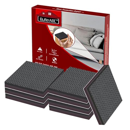 Patin Antiderapant Meuble BufferABC, 8pcs 75 mm Patins Antidérapants Autocollants pour Lit et Canapé- Protection de Sol en Bois - Tampons en Caoutchouc Anti...