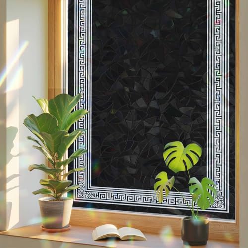Vinilo decorativo cristal decorativo 17.7"x39.3" blanco negro