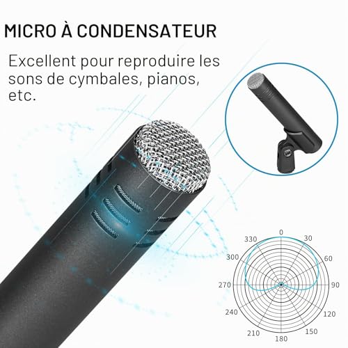 Microphone de batterie Depusheng 7 pièces pour capturer chaque nuance des percussions - 5