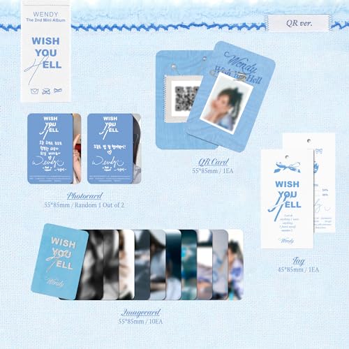WENDY - 2.o Álbum Mini [Wish You Hell] (Versión QR) - Caja de Paquete + Tarjeta QR + Etiqueta + Fotocarta + Tarjeta de Imagen + 2 Fotocartas Extra miniatura 3