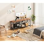 Furologee TV Stand with Power Outlets, Entertainment Center with Open Storage Shelves for TVs up to 55 Inch, TV Media Console Table with Soundbar Shelf for Living Room, Bedroom, Rustic Brown - Image 5