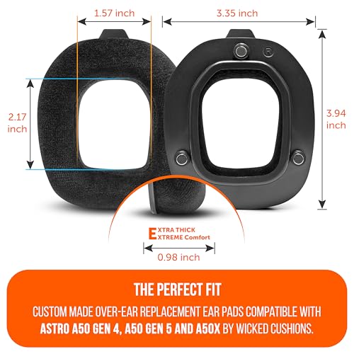 Image of WC StealthZ A50 - FPS Oriented Earpads for Astro A50 Gen 4, Gen 5 & A50X by GadgetryTech & Wicked Cushions | Enhanced Sound Precision & Comfort for First-Person Shooter Games | Black