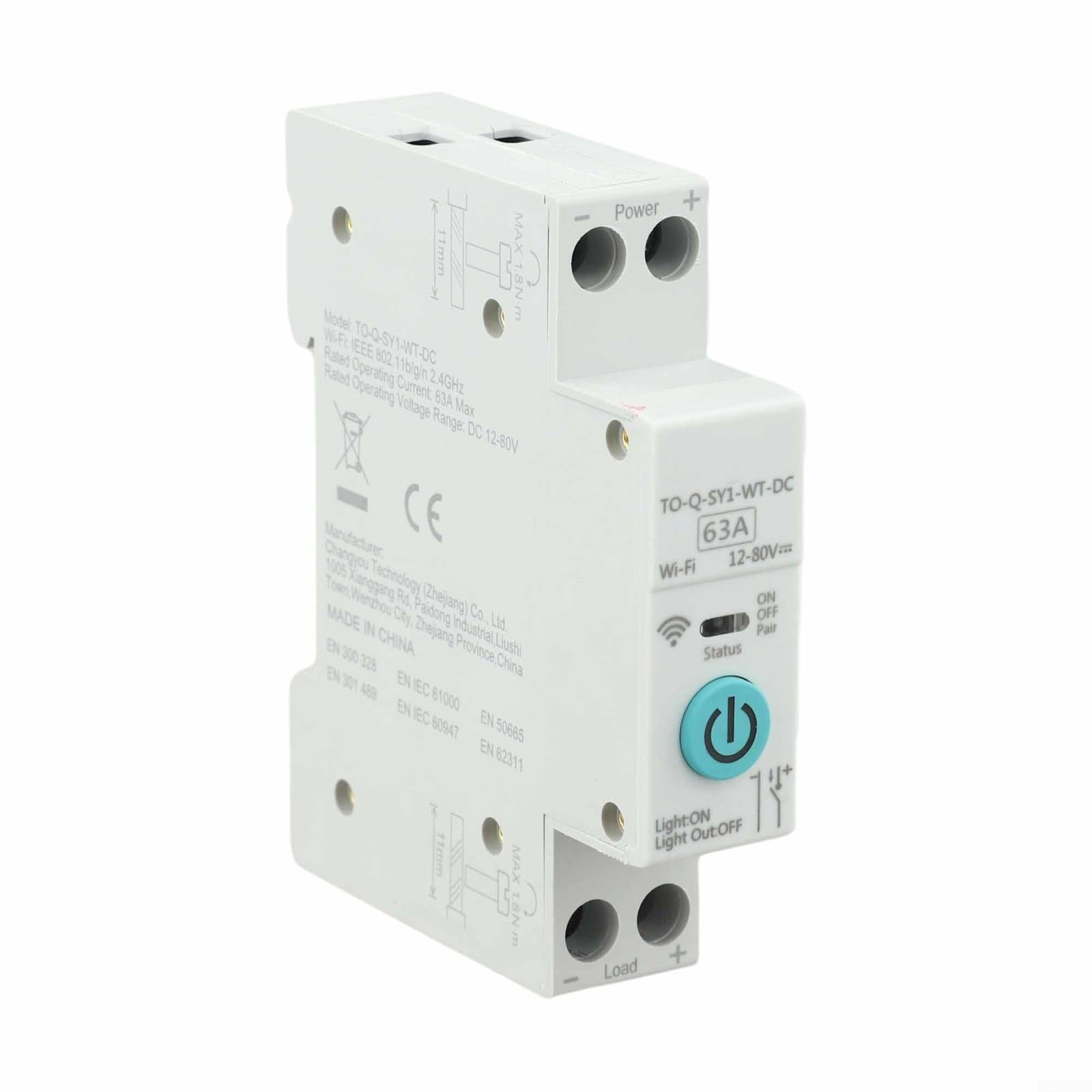 Disyuntor DC WiFi 12V-80V con interruptor automático Tuya de 63A