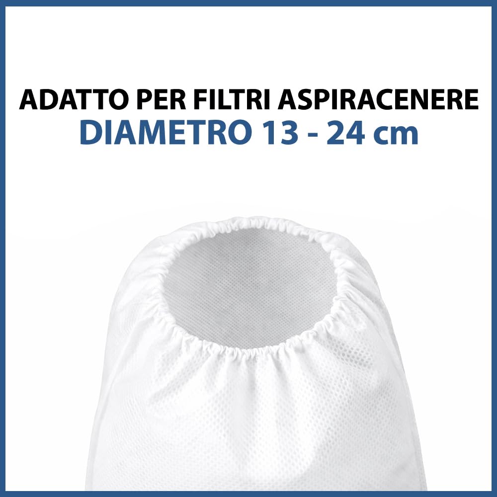 Prefiltro per Aspiracenere Filtro HEPA Originale Compatibile con Ribimex Serie PRCEN, Antistatico Autoestinguente Lavabile, Bianco (2 Pezzi)