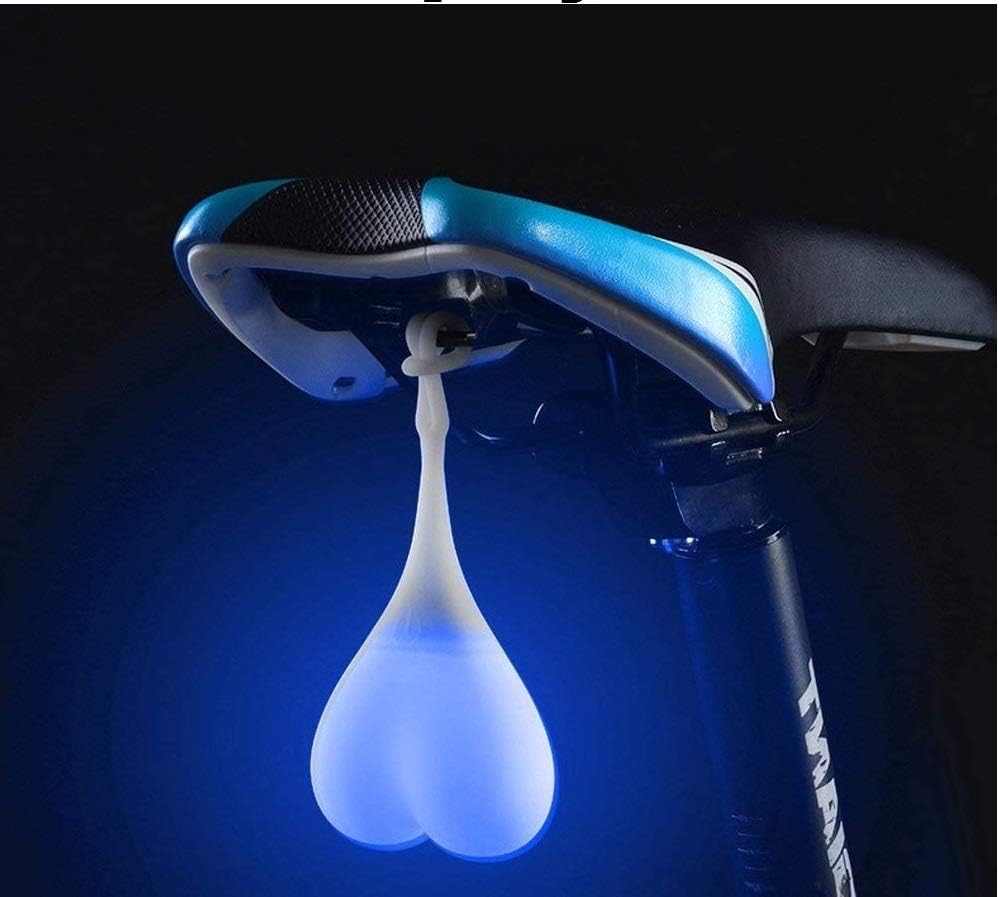 zenuchi Bike Tail Heart Rear Light Waterproof Warning Taillight Bicycle LED Night Light (Blue)
