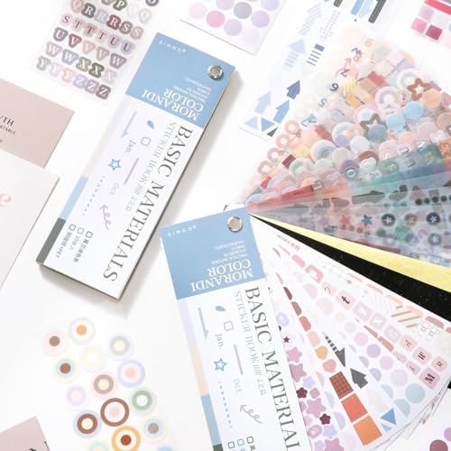 Livre Stickers Scrapbooking – Carnet de Stickers Aesthetic avec Autocollants Décoratifs pour Journaling, Bullet Journal et Planner, Cute Stickers pour Agenda, Carnet, Livre Autocollant Adulte Créatif