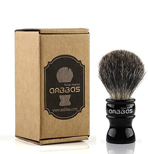 Anbbas Badger Hair Shaving Brush Black Handle 4.1in Men's Wet Shave