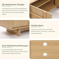 Hometopia TV-Lowboard 140 cm in Eichenoptik mit offenen Fächern – Ansicht 3