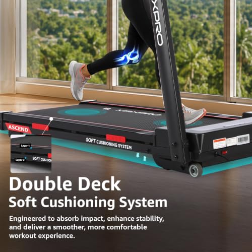 Image of Maxpro Ascend 5Hp Peak BLDC Motor|14km /h Speed |15 Level Motorized Incline LED Display with Tablet Holder | 12 Preset Program |120Kg User Weight | Auto Incline Treadmill for Home use