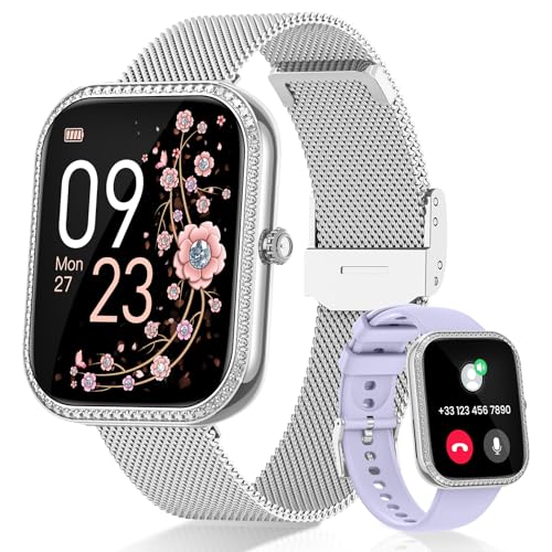 Migliore Smartwatch : Sportwatch, Fitness Tracker, Smartband | Quale Orologio Intelligente Comprare | 2024 BANLVS Smartwatch Donna con Chiamate, 1,75” Orologio Fitness con 270 Quadranti, 130 Sport, Smart Watch Fisiologia Femminile SpO2 Cardiofrequenzimetro Sonno Android iOS Argento Regalo Natale Donna