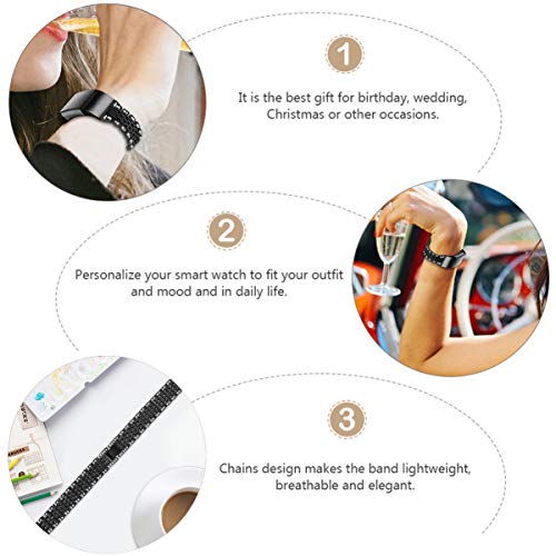 Pulseira de relógio UKCOCO compatível com Fitbit Charge 2 – Pulseira de aço inoxidável de substituiç