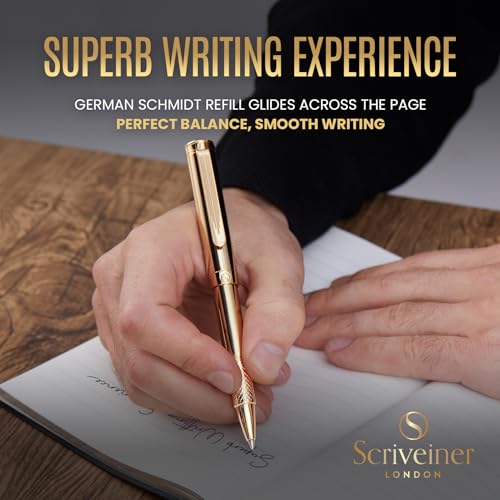 Scriveiner EDC-GOLD-RB-G-IP Heavy Gold Rollerball Pen, Award Winning Luxury Pocket Pen thumb #6