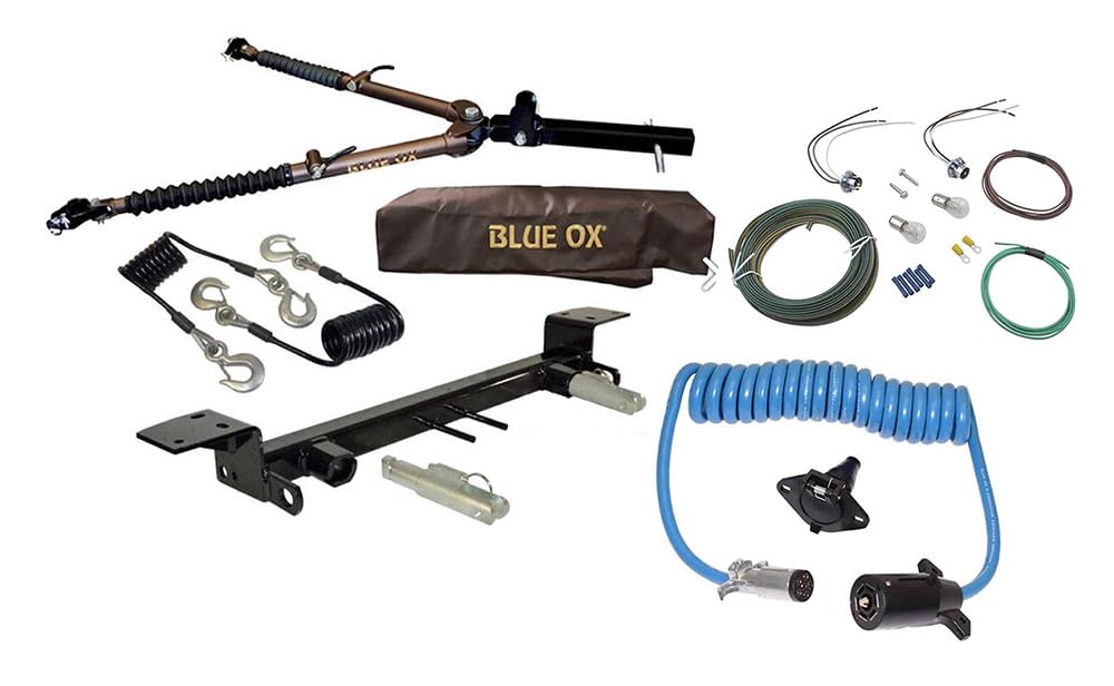 Blue Ox Avail Tow Bar (10,000 lbs. Cap.) & Baseplate Combo Fits 2007-2018 Wrangler/Wrangler Unlimited (JK) (All Models W/Standard Bumper) (No JL) - Including Wiring & 3