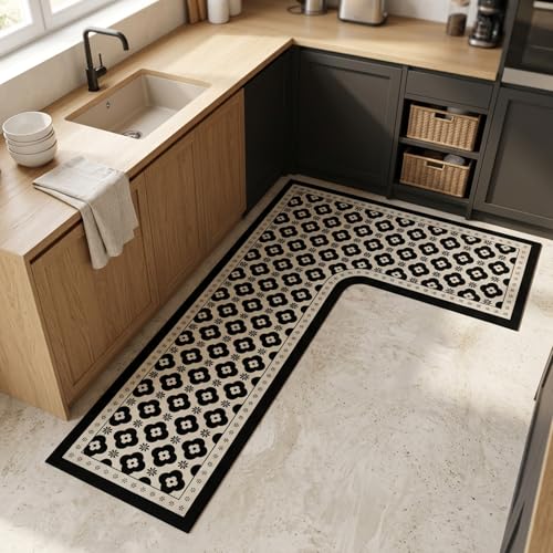 Tapis de cuisine en forme de L absorbant antidérapant - 5