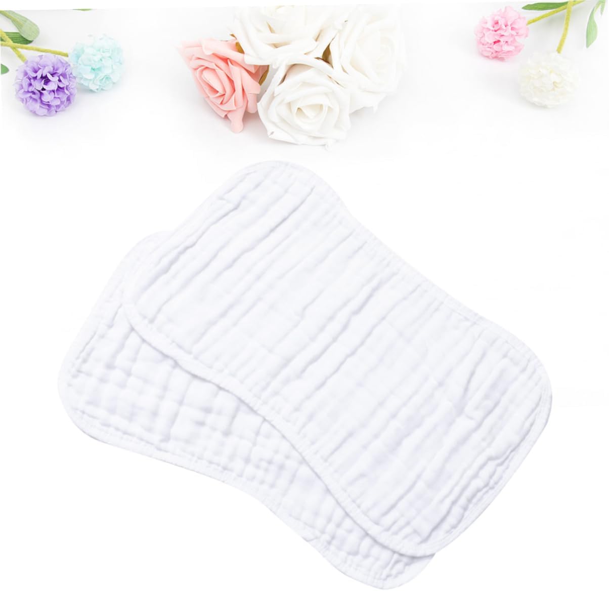 VICASKY 6pcs Burping Cloths Soft Gauze Spitting Pad for Boy Girl Comfortable Shoulder Cushion for and Spit-up White