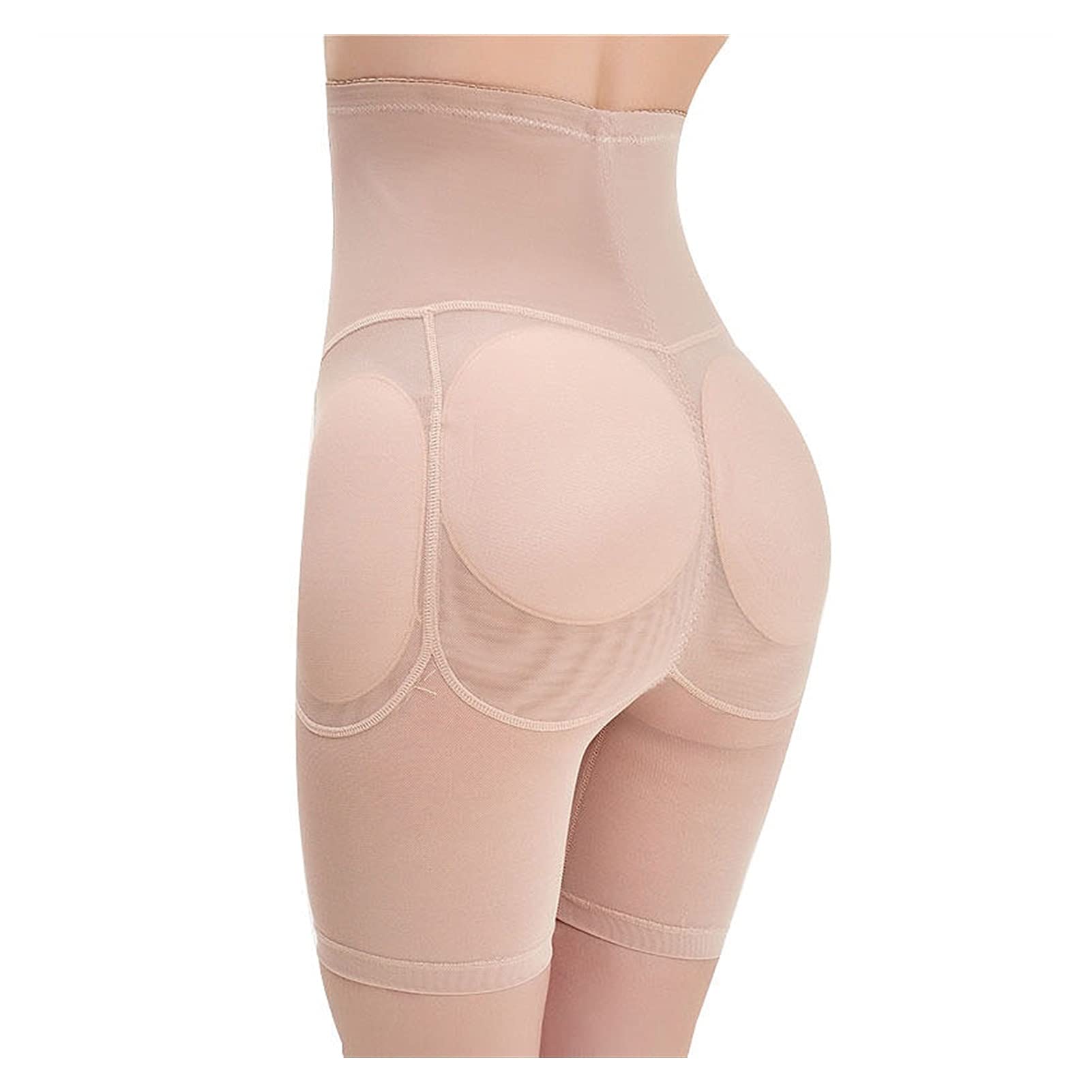 CMBSSTFC Damskie majtki modelują z wysokim stanem Wyściełane majtki Body Hip Enhancer Bezszwowe udo Szczuplejsza bielizna krótka (beżowy XX)