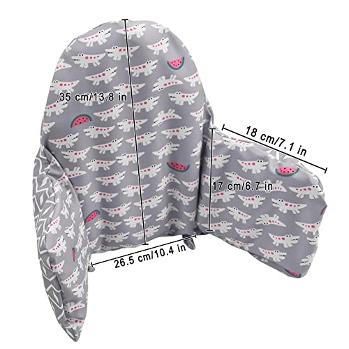 Lomgwumy High Chair Cushion, New Type High Chair Cover Pad/Pad For High Chair,Highchair Cushion For Ikea Antilop Highchair,Built-In Inflatable Cushion,Baby Sitting More Comfortable (Grey Crocodile) #TOP5