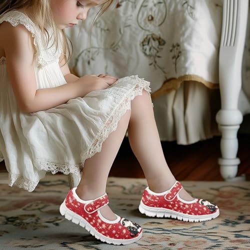 Yzaoxia Little or Big Kids Christmas Shoes Girls Slip On Sneakers Hook and Loop Walking Running Athletic Shoes Lightweight Barefoot Shoes Tennis Sport Shoes Footwear Trainers Outdoor Gym School3