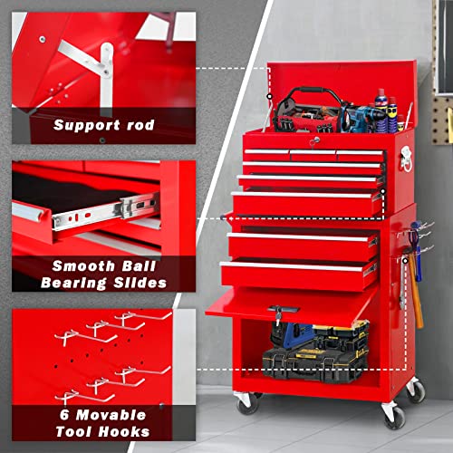 Greenvelly Rolling Tool Chest With Wheels And 8 Drawers,Larage Tool Cabinet With Removable Too Chest And Locking System For Garage,Tool Storage Cabinet With Sliding Drawers For Workstation #TOP3
