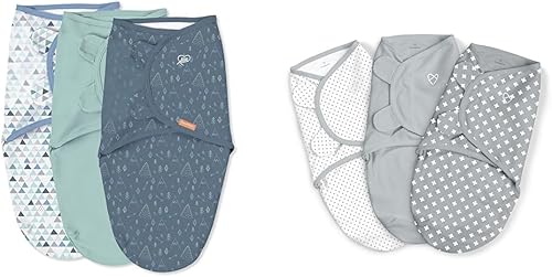 SwaddleMe Ingenuity - Manta original para envolver de 3 a 6 meses, paquete de 3 unidades (Mountaineer) y por Ingenuity Original Swaddle - Talla SM,