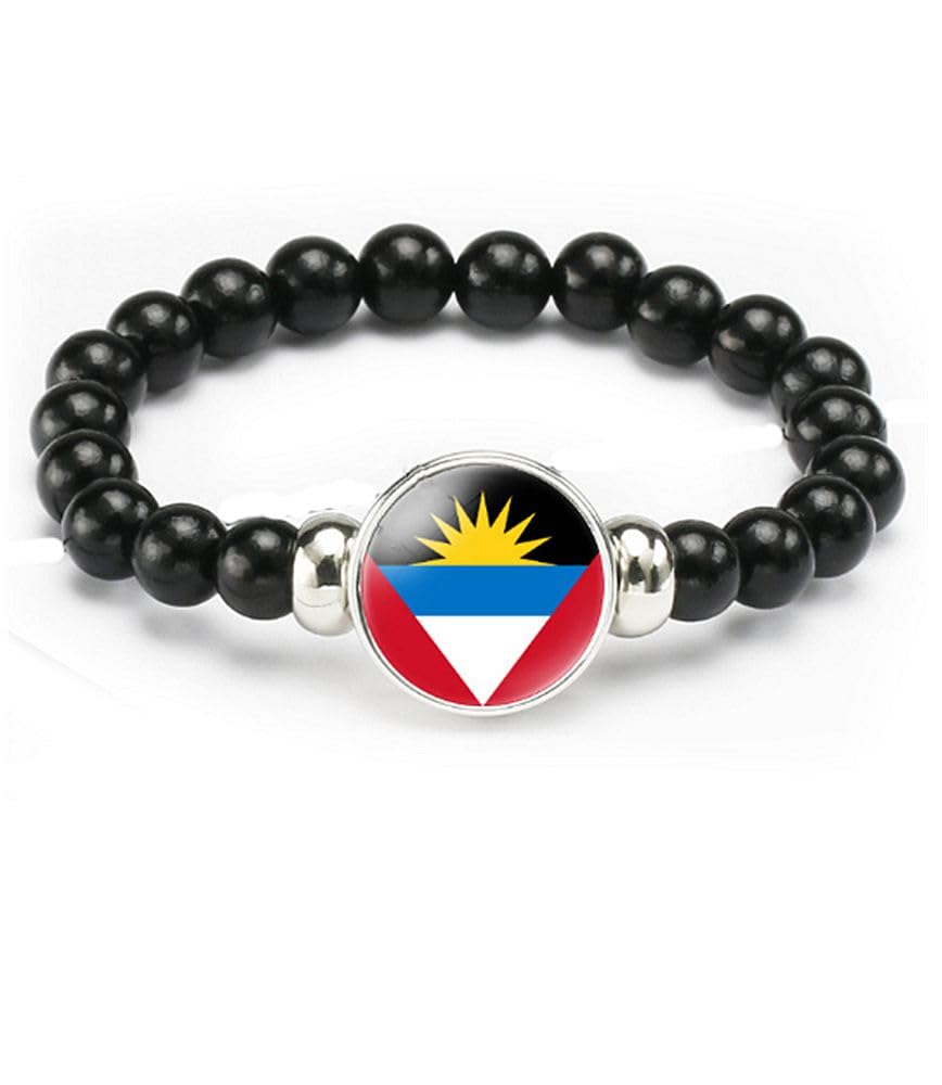 vmcoatduNational Flag Bracelet Elastic Rope Beaded Bracelet Support Your Country Travel Souvenir Gifts for Men Women