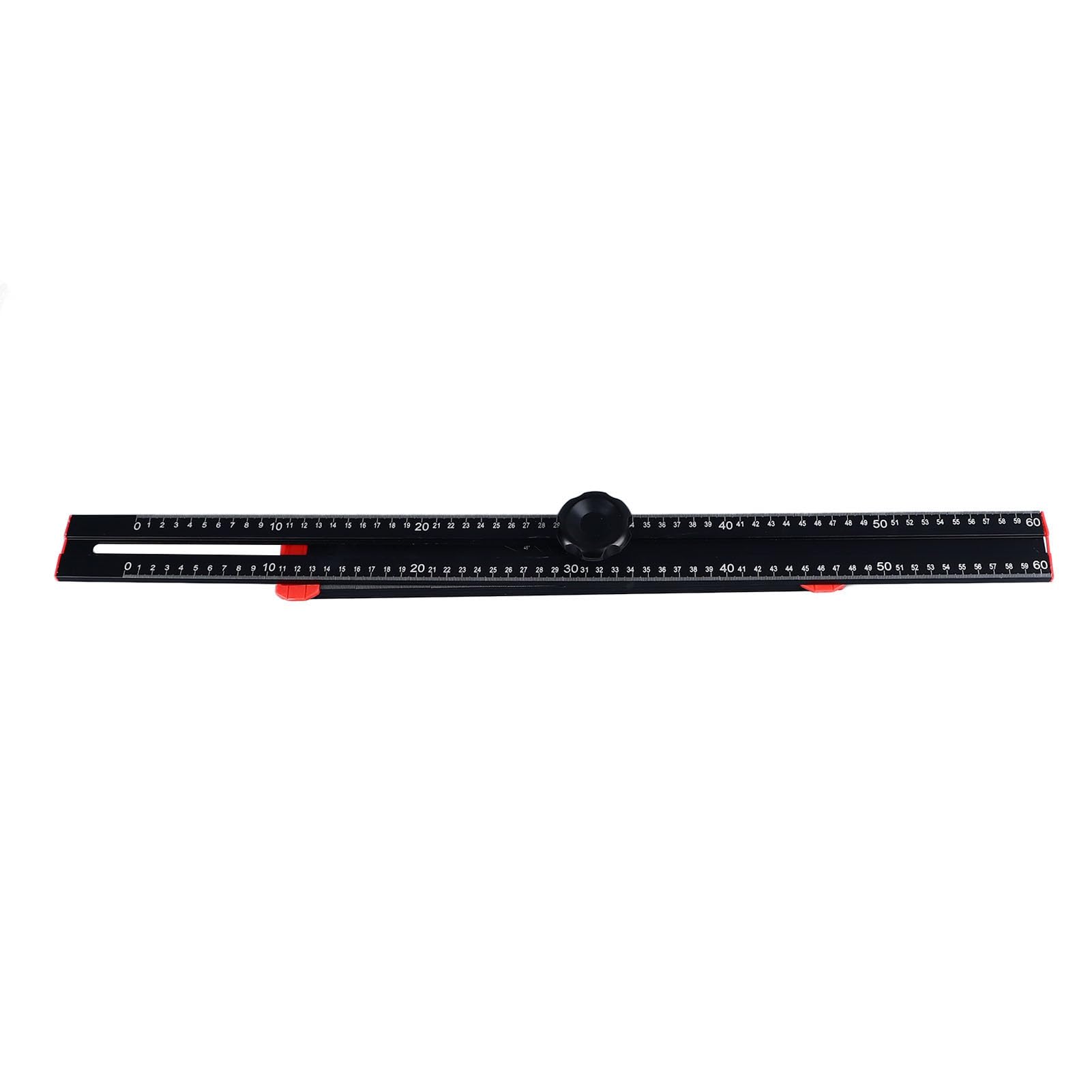 Outil de Mesure Carré en T Réglable pour Disposition 2 en 1 Règle d'Angle en Alliage d'Aluminium Charpentier 60 cm Noir
