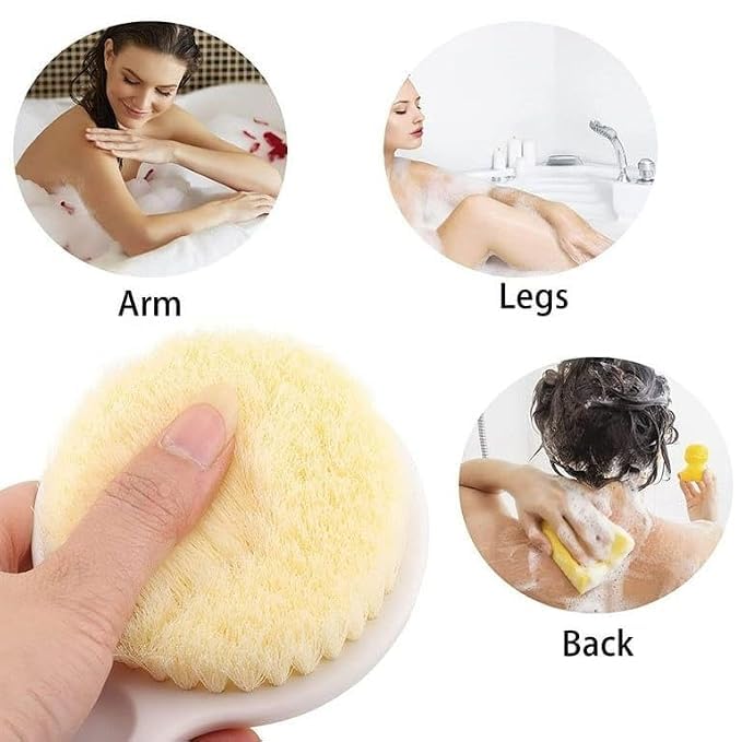 Image of Body Brush Dry Brushing Shower Bath Brush Long Handle Gentle Back Skin Scrubber Exfoliate Massage Improve Blood Circulation Cellulite Treatment
