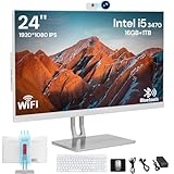ZUSZOX 24'' PC All In One, 1920x1080 LCD Pantalla, PC de Computadora, Intel Core i5-3470, 16GB RAM 1TB SSD, WiFi, Bluetooth...
