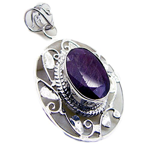 Pendentif rubis véritable anti-allergie avec collier argent robuste