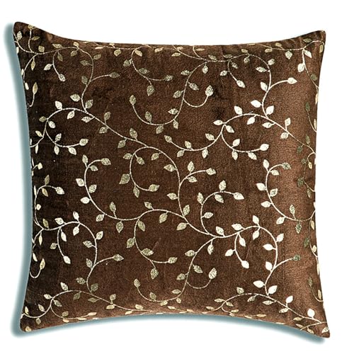 Image of RD TREND Premium Velvet Cushion Covers Set of 5 | Soft Embroidered Decorative Throw Pillow Covers for Sofa, Bed & Living Room | Cushion Cover 18 inch x 18 inch (45x45 cm) Multi