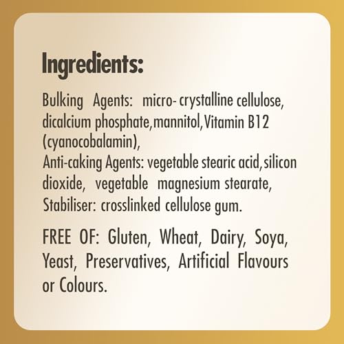 Solgar Vitamin 100 µg B12 Tablets - Pack of 100 - Easy to take Form - for Healthy Nervous System, Heart and Mind - Red Blood Cell Formation - Vegan